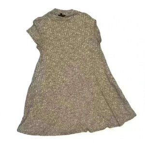 The Snooki Shop by Nicole Polizzi Textured Tan Mock Neck Swing Dress Large